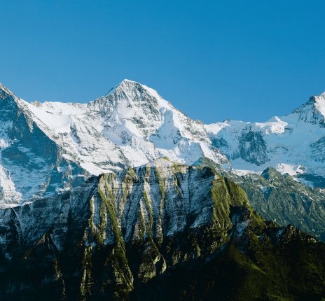 Eiger, Mönch und Jungfrau i. Sommer © Jungfraubahnen