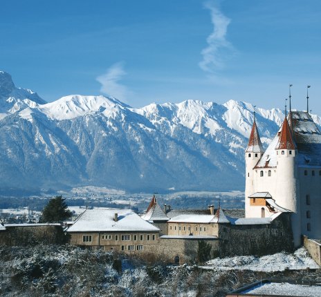 Schloss Thun im Winter © Stadtmarketing Thun