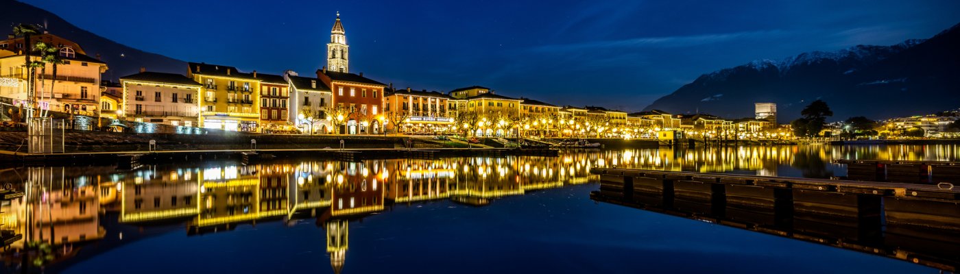 Lago Maggiore ab Erlangen Ascona bei Nacht